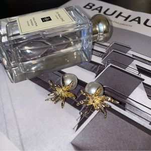 Gold plated pearl earrings